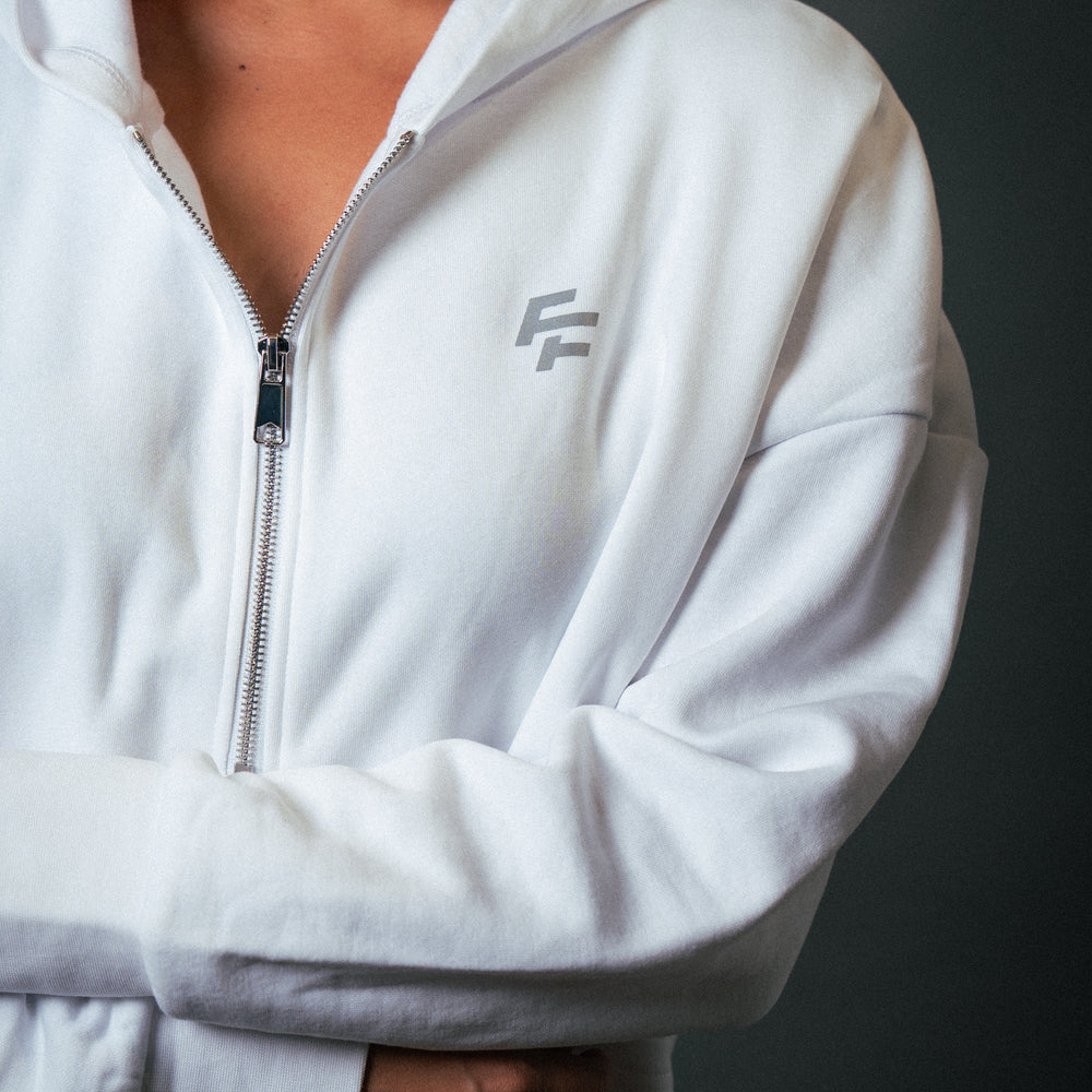 
                      
                        FF CROPPED ZIP HOODIE
                      
                    